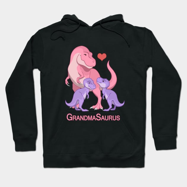 GrandmaSaurus T-Rex Dinosaur and Grandchildren Hoodie by csforest